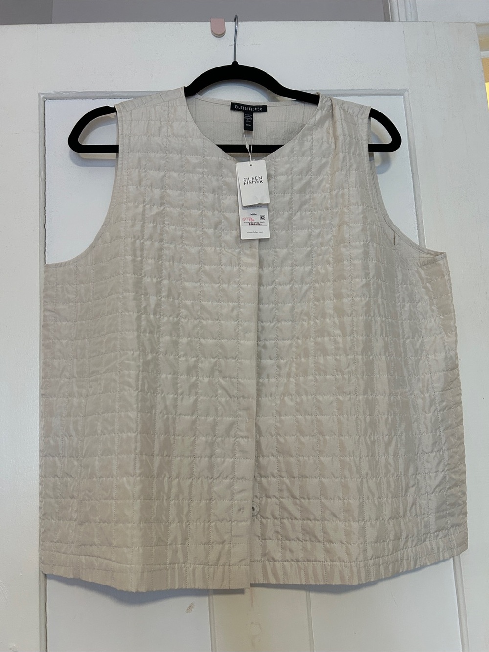 Eileen Fisher Roundneck Silk vest in Bone (new with tags)